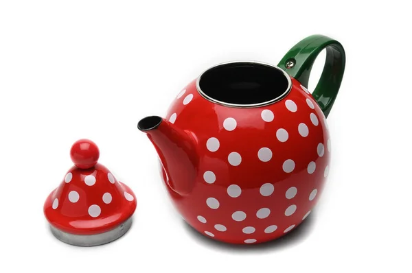 Piros vízforraló a sör tea. Teapot. Isolated fehér alapon — Stock Fotó