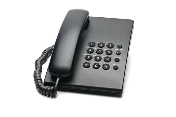 Teléfono con cable clásico sobre fondo blanco —  Fotos de Stock