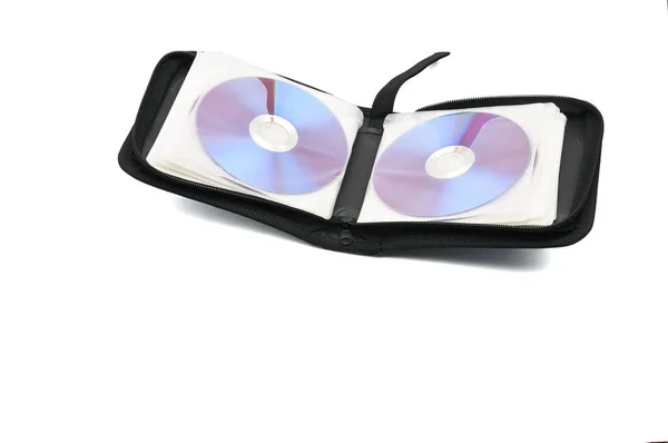 Case for CDs and DVDs on a white background — Stock Photo, Image