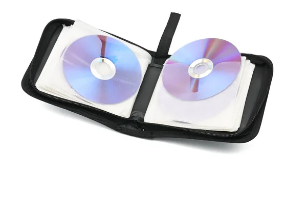 Case for CDs and DVDs on a white background — Stock Photo, Image