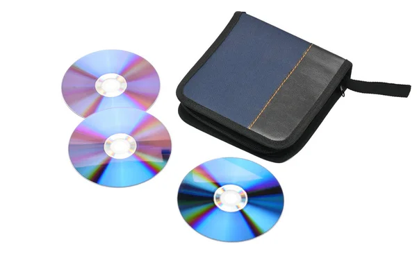 Případ CD a DVD na bílém pozadí — Stock fotografie