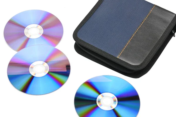 Case for CDs and DVDs on a white background — Stock Photo, Image