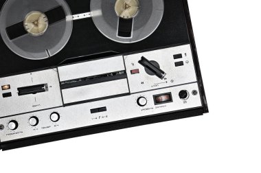 Vintage makara beyaz arka plan üzerinde makara bant kaydedici için. Retro musluk