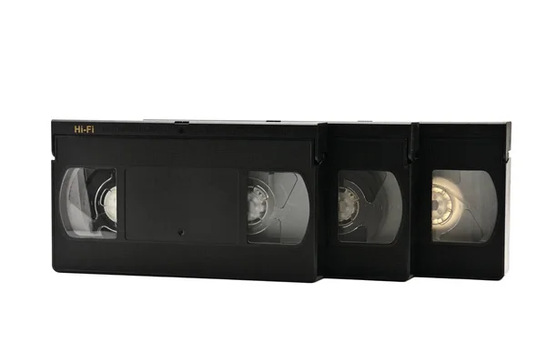 白い背景に家庭用ビデオテープ。ビデオカセット — ストック写真