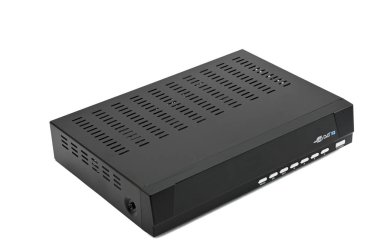 Beyaz arka planda dijital tv alıcısı. Tuner