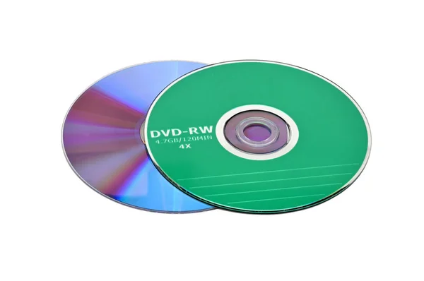 Dischi DVD su sfondo bianco — Foto Stock