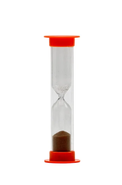Timglaset på en vit bakgrund. Sand klocka — Stockfoto