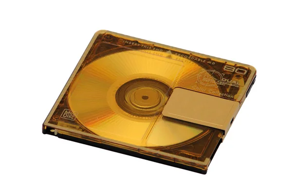 Mini Disc for recording and listening to sound on an isolated ba — Stock Photo, Image