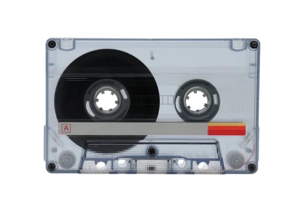 Компактные аудиоленты для магнитной записи на белом фоне — стоковое фото