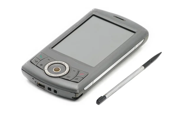 Gammel stil smartphone telefon på en hvid baggrund.PDA telefon - Stock-foto