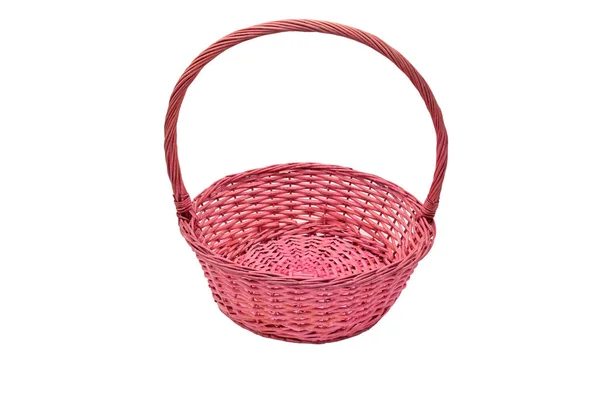 Straw basket on a white background — Stock Photo, Image