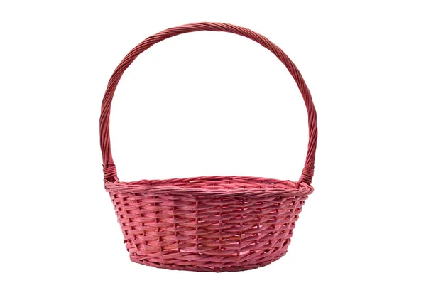 Straw basket on a white background — Stock Photo, Image