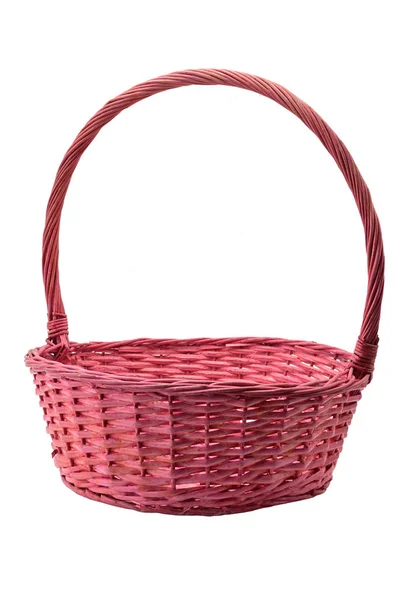 Straw basket on a white background — Stock Photo, Image