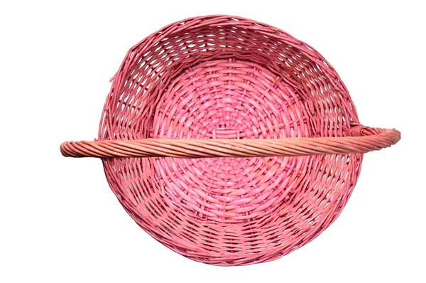 Straw basket on a white background — Stock Photo, Image