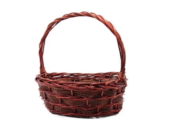 Straw basket on a white background — Stock Photo, Image