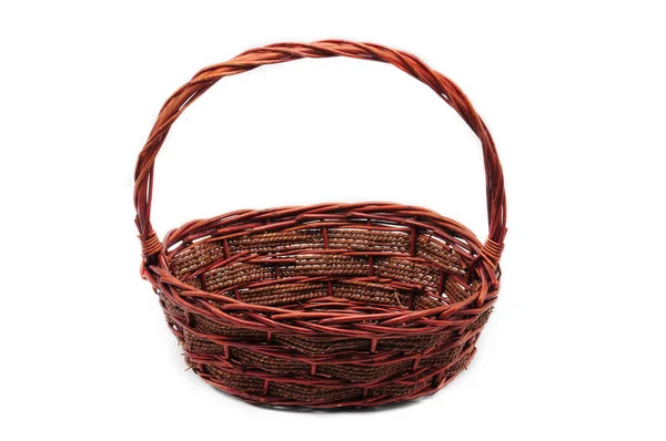 Straw basket on a white background — Stock Photo, Image