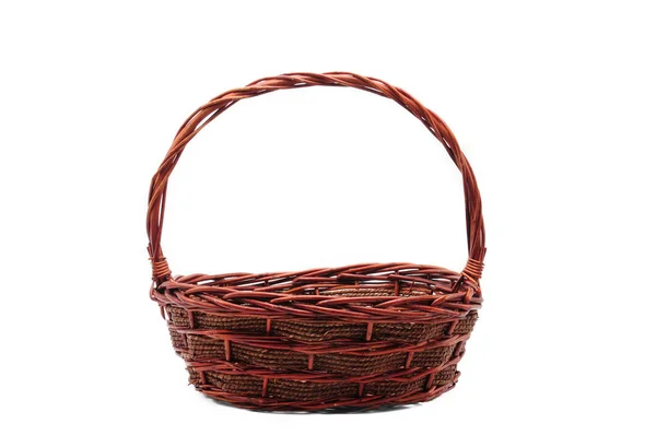 Straw basket on a white background — Stock Photo, Image