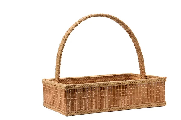 Straw basket on a white background — Stock Photo, Image