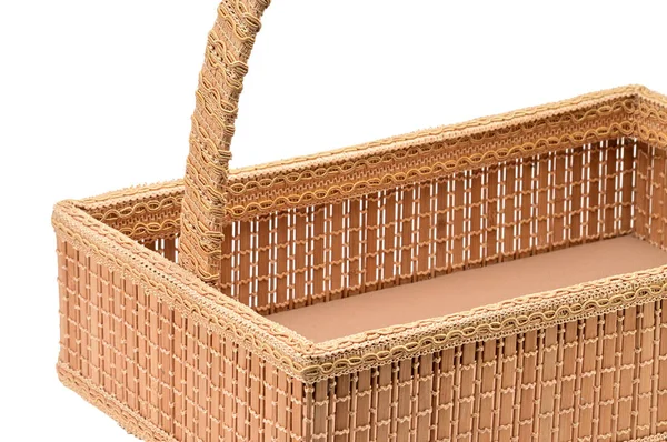 Straw basket on a white background — Stock Photo, Image