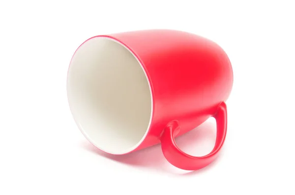 红杯茶 咖啡和卡布奇诺与孤立的白色背景 — 图库照片