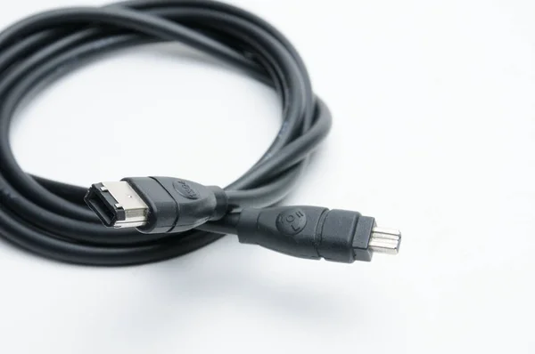 Digital Cable Plugs Standard 1394 Ilink Isolated White Background — Stock Photo, Image