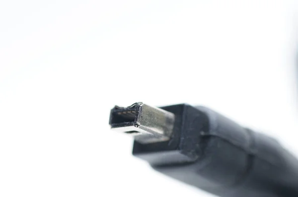 Cable Digital Con Enchufes Estándar 1394 Ilink Sobre Fondo Blanco — Foto de Stock