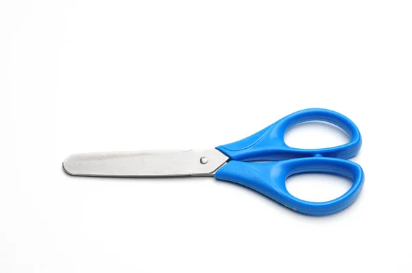 Blue Baby Scissors Isolated White Background Blue Baby Scissors Isolated — стоковое фото