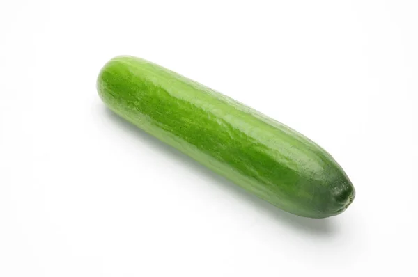 Ripe Sliced Cucumber Isolated White Background — Stock Photo, Image