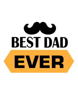 En iyi baba hiç turuncu şerit bıyık beyaz arka plan vektör görüntü