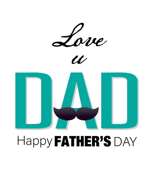 Love Dad Feliz Día Del Padre Fondo Blanco Imagen Vectorial — Vector de stock