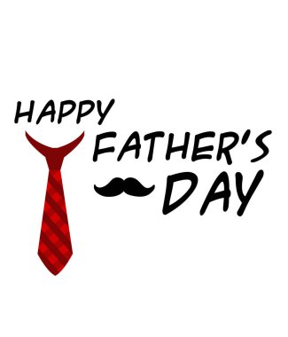 Mutlu baba gün kırmızı kravat bıyık beyaz arka plan vektör görüntü
