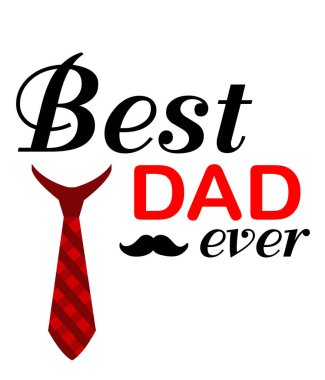 En iyi baba hiç kırmızı kravat bıyık beyaz arka plan vektör görüntü