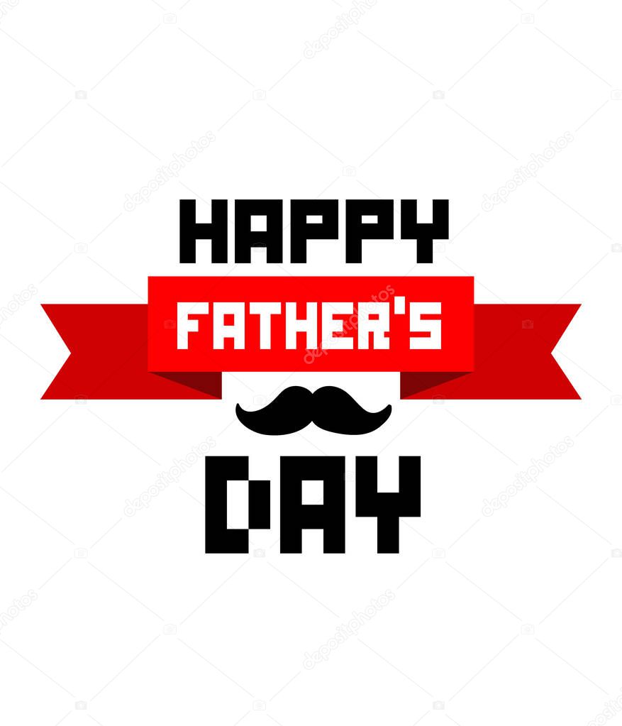 Happy Father Day Red Ribbon Mustache White Background Vector Image Larastock Happy Father Day Red Ribbon Mustache White Background Vector Image Larastock