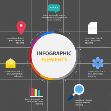 Daire Infographic öğeleri rapor şablonu vektör görüntü