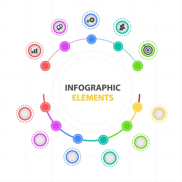 Imagem Vetorial Moderna Modelo Projeto Círculo Dos Elementos Infográficos — Vetor de Stock