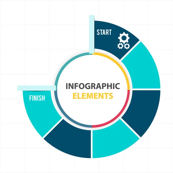 Modelo Gráfico Torta Elementos Infográficos Círculo Imagem Vetorial — Vetor de Stock