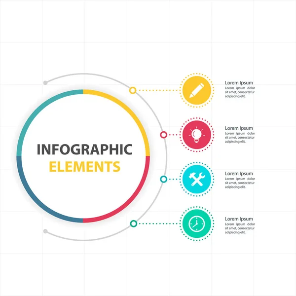 Abstract Circle Infographic Elements Four Options Vector Image — стоковый вектор