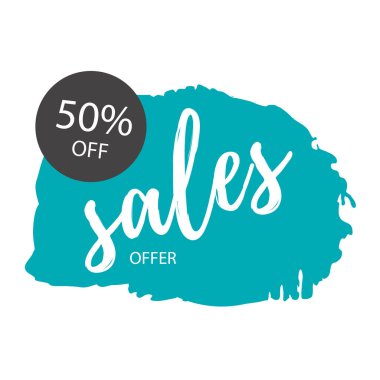 Satış teklif % 50 indirim mavi arka plan satış Banner vektör görüntü