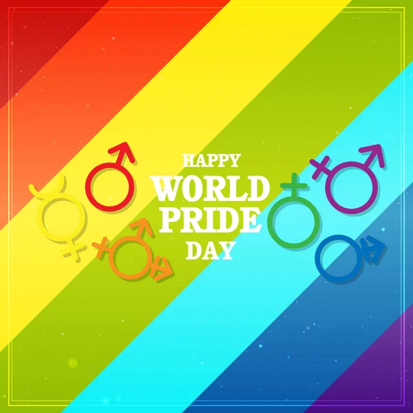 Feliz Día Mundial Del Orgullo Símbolo Sexual Arco Iris Fondo — Archivo Imágenes Vectoriales