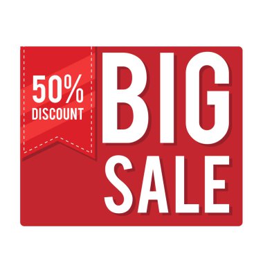 Büyük bir indirim % 50 indirim kırmızı kare çerçeve vektör görüntü