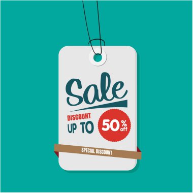 Etiketle satılması özel indirim vektör görüntü kapalı % 50 indirim