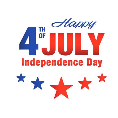 Mutlu dört Temmuz bağımsızlık günü beş yıldızlı arka plan vektör görüntü