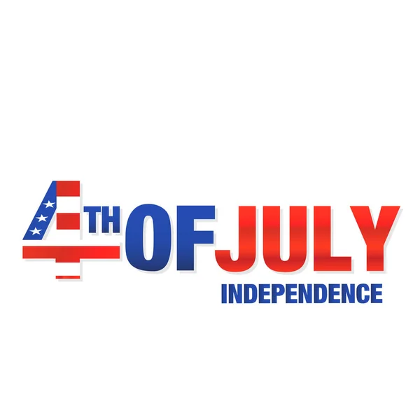 Fourth July Onafhankelijkheid Witte Achtergrond Vector Image — Stockvector