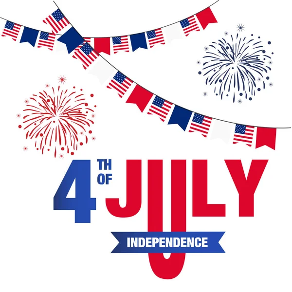 Fourth July Onafhankelijkheid Verenigd Verklaarde Vlag Fireworks Achtergrondafbeelding Vector — Stockvector