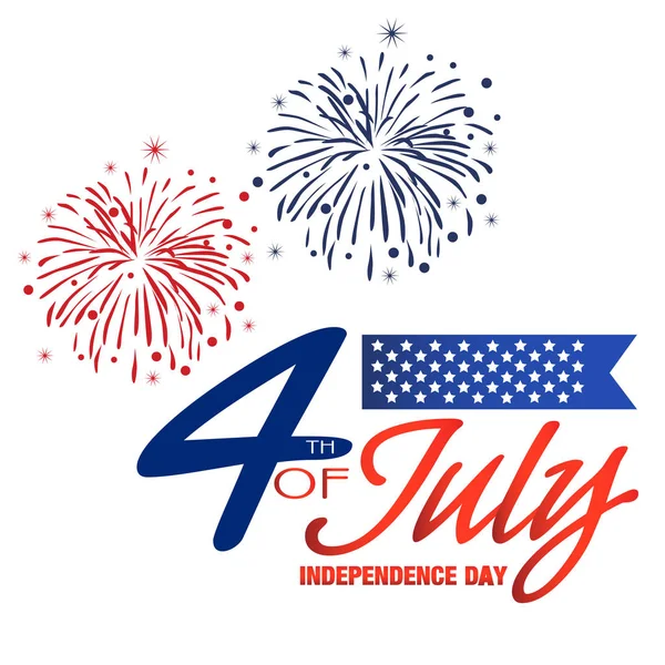 Quarto Julho Dia Independência Fogos Artifício Imagem Vetorial — Vetor de Stock