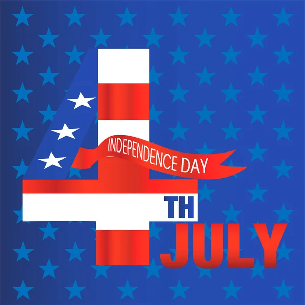 Fourth July Onafhankelijkheidsdag Blauwe Sterren Achtergrond Vector Image — Stockvector