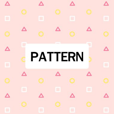 Soyut daire üçgen kare desen pembe arka plan vektör görüntü