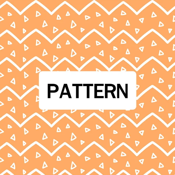 Moderne Witte Zigzag Patroon Oranje Achtergrond Vector Image — Stockvector