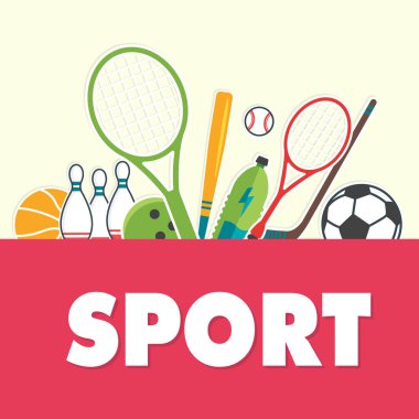 Spor konsept spor ekipman arka plan vektör görüntü