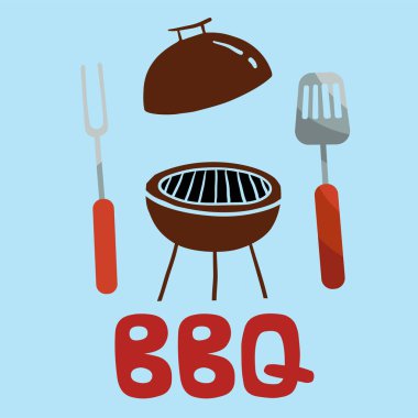 Barbekü Turner çatal ızgara arka plan vektör görüntü